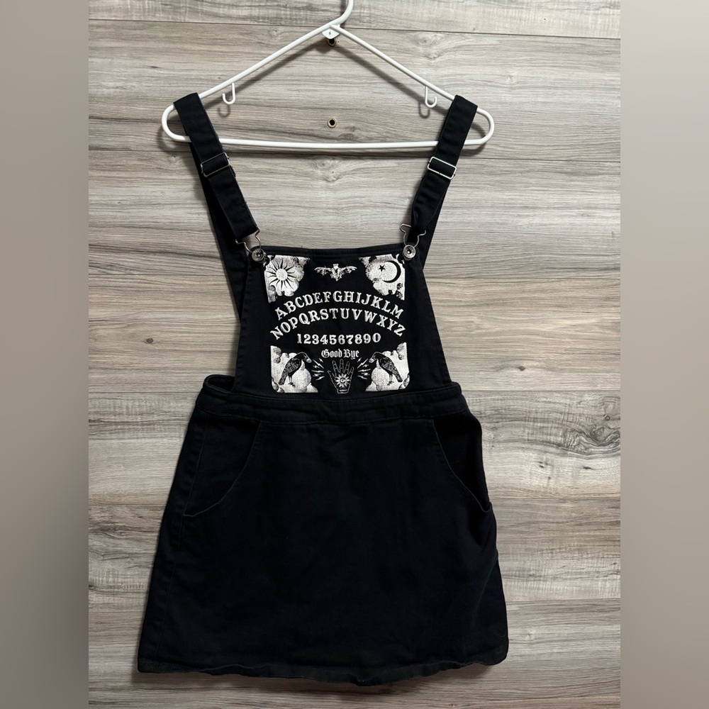 Hot Topic Spirit Board Denim Skirtall Ouija Board Jumper Spooky Gothic Witchy